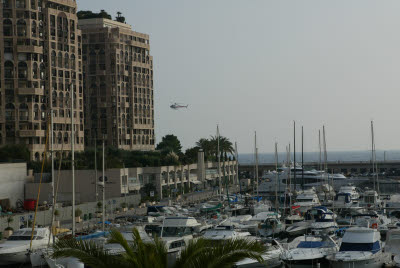 Heli Air Monaco Helicopter Comes in for a Landing. 