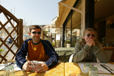 Mark and Lisa dine in Portoferraio