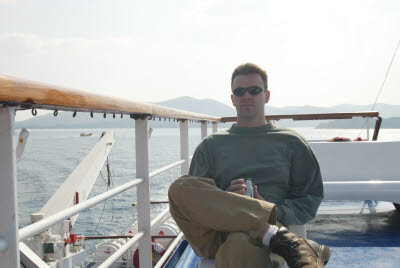 K.C. on the Elba Island Ferry