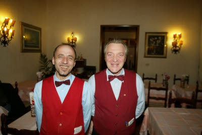 Friendly waiters at Reistorante La Posta
