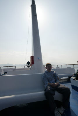 Alex on the Elba Island Ferry