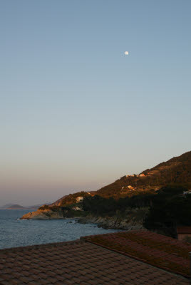 Moon over Elba Island