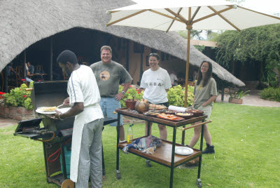 African breakfast on the lawn