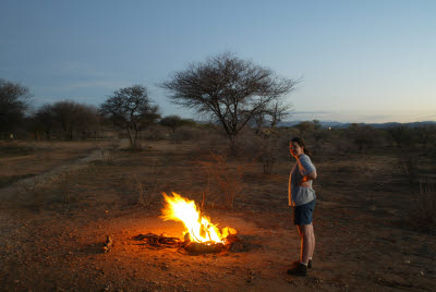 Campfire at Dune Camp