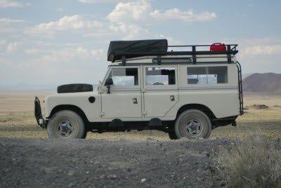 Land Rover at Lunar Crater