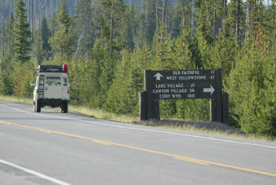 Yellowstone Road Sign