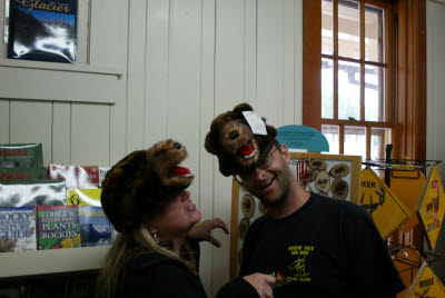 Jodi and Mark trying out some new hats