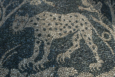 Pebble Mosaic of Cheetah in Garden