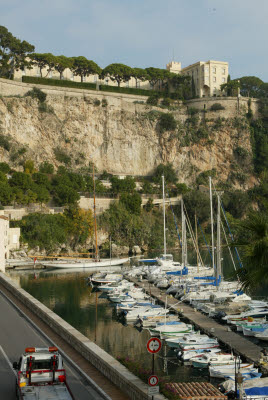 View of Monaco Palace from Port de Fontvielle