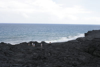 Family on the Trail to Lava Flows