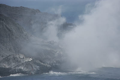 Hot Lava Enters the Ocean