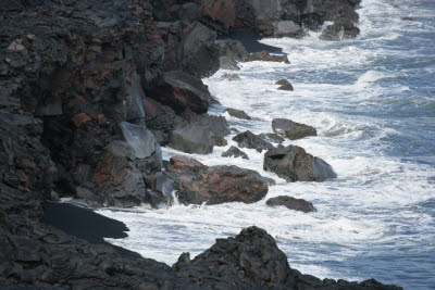 Black Sand Beach at Pu'u Loa Lava Flows