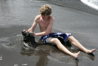 Black Sand Beach in Waipi'o Valley