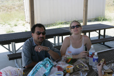 Johanne and Ann enjoying lunch at Hungry Valley