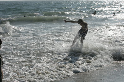 Alex Skimboarding at Huntington Beach