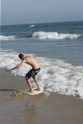 Alex Skimboarding at Huntington Beach