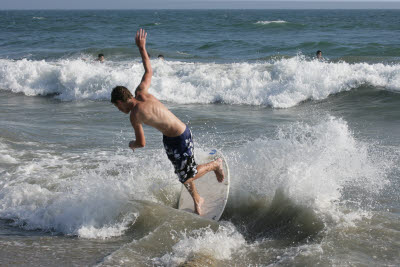 Alex Skimboarding at Huntington Beach