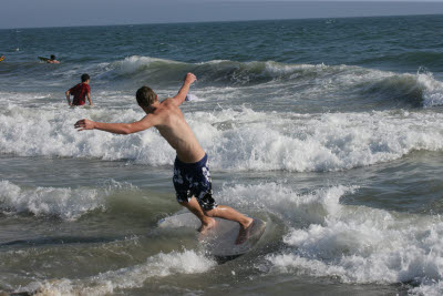 Alex Skimboarding at Huntington Beach