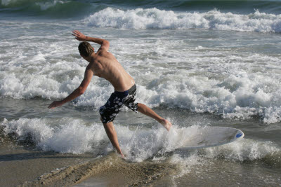 Alex Skimboarding at Huntington Beach