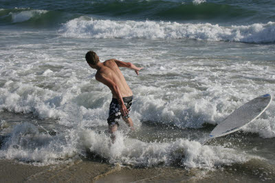 Alex Skimboarding at Huntington Beach