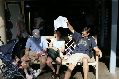 Trying to find some shade at Seaworld