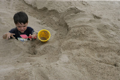 Playing in the sand with Liam