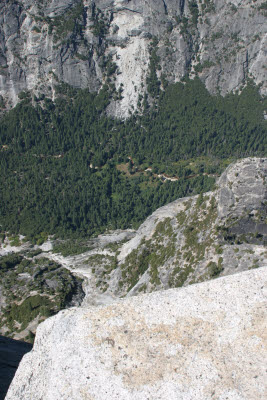 View down from the diving board