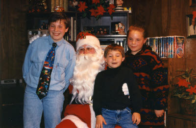Jeremy, Jason, and Brandon with Santa