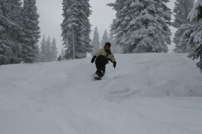 Cheryl Snowboarding