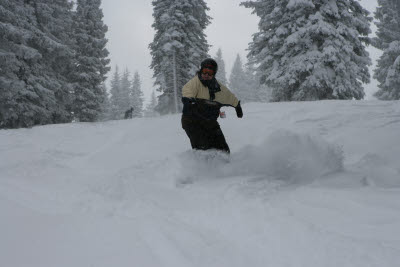 Cheryl Snowboarding