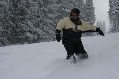 Cheryl Snowboarding