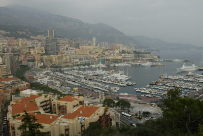 Scenic Overlook View of Port Hercule and Monte Carlo