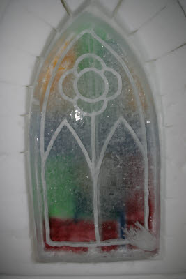 Window in the Ice Hotel Chapel