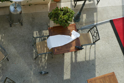 Sidewalk Cafe below our Hotel Balcony