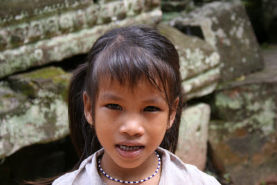 Combodian Girl Selling a Flute