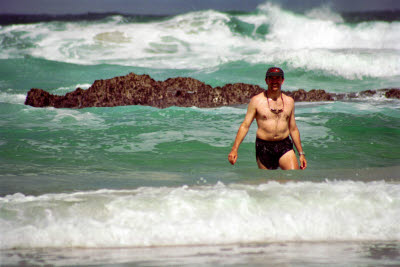 Taking a dip in Plettenberg Bay