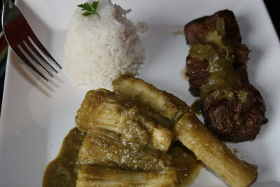 Beef and Yucca dish, Cuzco, Peru