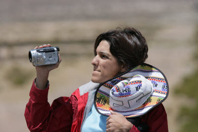 Amynah filming the March of the Vicuas
