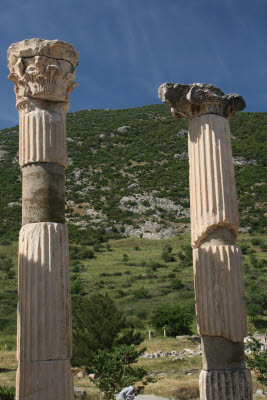 Marble columns at Ephesus, Turkey
