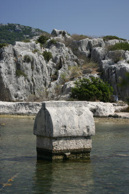Submerged Lycian Tomb near village of Kale (Simena)