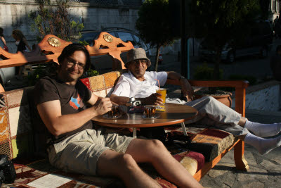 Relaxing at the Green Corner Cafe, Istanbul