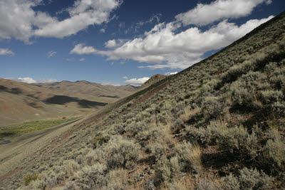 View of the step valley sides
