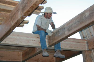 J.B. getting ready to put in tongue and groove loft floor