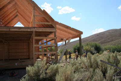 View of the porch roofline