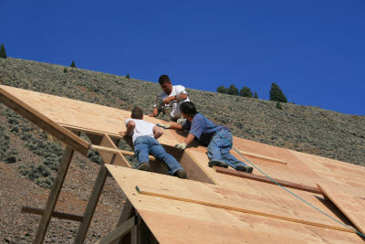 Installing the pre-fab widows peaks