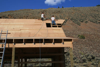 Installing the pre-fab widows peaks