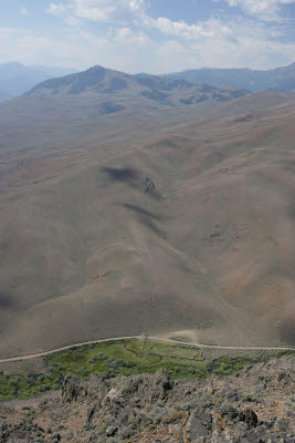 Twin Bridges gate and corral from peak