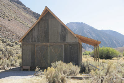 Siding installed and stained (ironite)