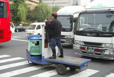 Three wheel cart used in the fish market