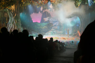 One of the many elaborate stage productions at Disney Sea